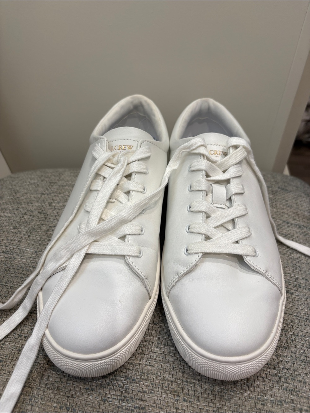 J. Crew White Low-Top Lace-Up Sneakers